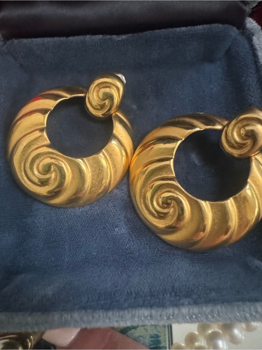 Gold Swirl Hoop Earrings